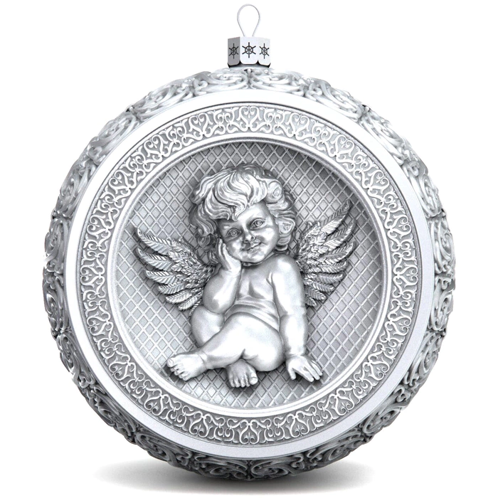 Gift set with balloons and the icon "Savior. Jesus Christ" made of silver, 4 balls